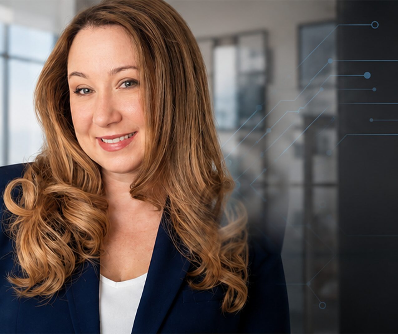 Lori Jessome-Coulson, administrative and business support professional, in a modern office